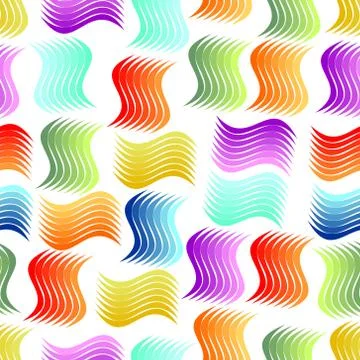 Cheerful seamless background with rainbow gradient waves Stock Illustration