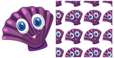 Cheerful Seashell Pattern Illustration Illustrazione stock