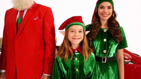 Cheerful self-assured nice friendly santa crew folded arms Stock Footage 161264529