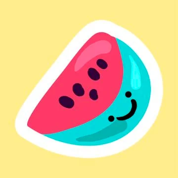 Cheerful smiling watermelon Illustrazione stock