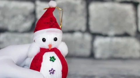 Cheerful snowman Stock Footage 69965730