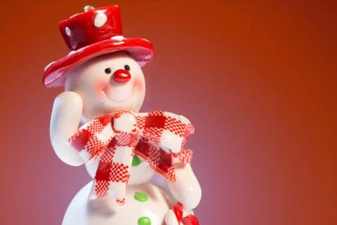 Cheerful snowman Stock Photos