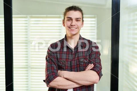 Cheerful software developer Stock Photos
