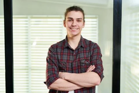 Cheerful software developer Stock-Fotos