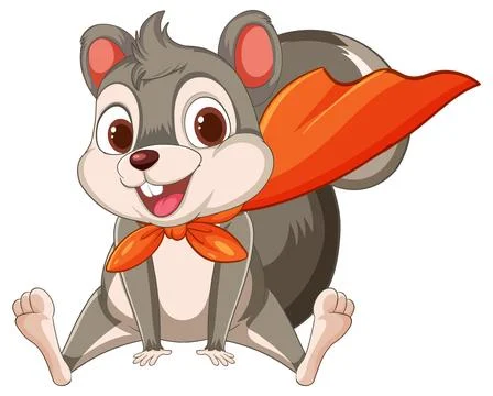 Cheerful Squirrel in Heroic Pose Stockillustratie