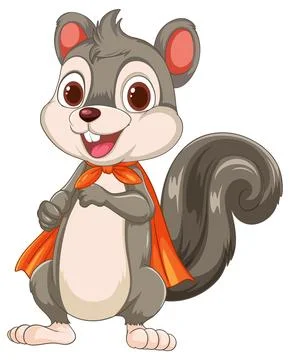 Cheerful Squirrel in a Heroic Pose Stock Illustration