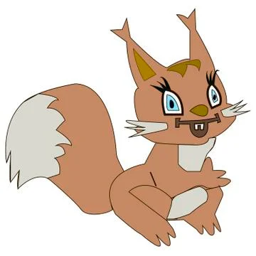 Cheerful squirrel on white background Stock Illustration
