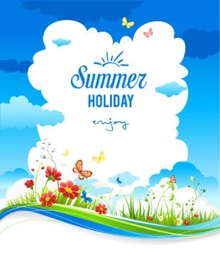 Cheerful summer background Illustrazione stock