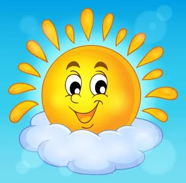 Cheerful sun theme image - eps10 vector illustration. Stock Illustration
