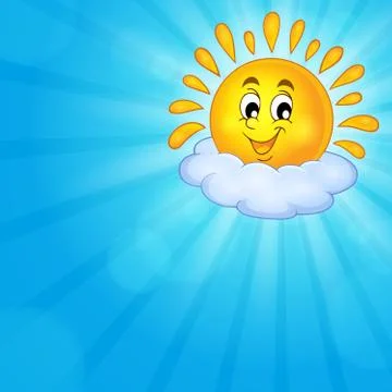 Cheerful sun theme image - eps10 vector illustration. Stock Illustration