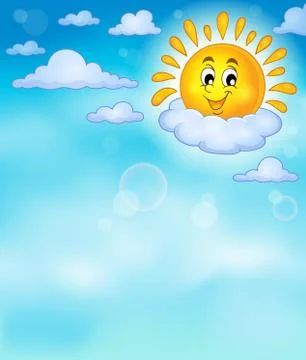 Cheerful sun theme image - eps10 vector illustration. Stock Illustration