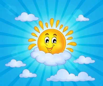 Cheerful sun theme image - eps10 vector illustration. Stock Illustration