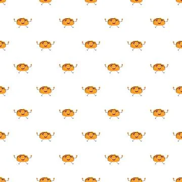 Cheerful taco characters dancing on white seamless pattern Stock Illustration