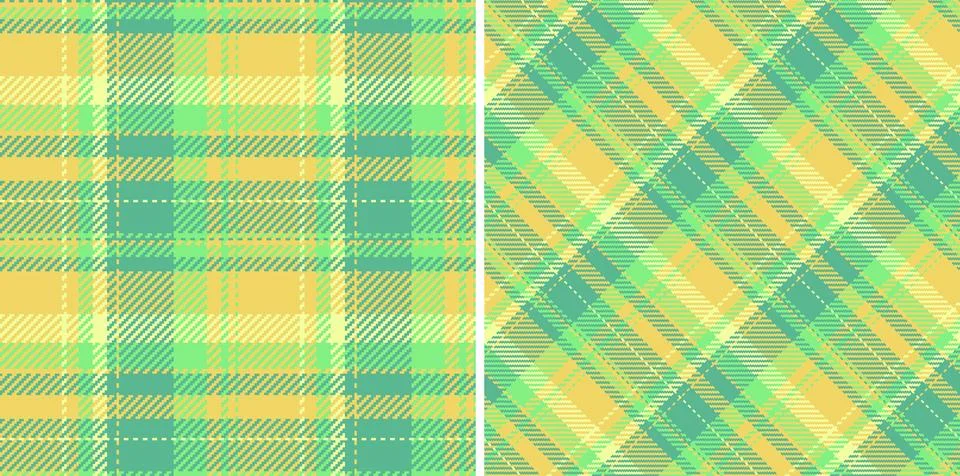 Cheerful textile patterns. Two seamless tartan designs featuring refreshing s イラスト素材