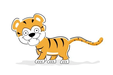 Cheerful tiger Stock Illustration