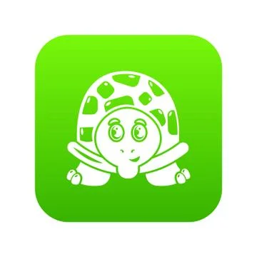 Cheerful turtle icon, simple style Illustrazione stock