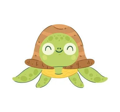 Cheerful turtle illustration Stock Illustration