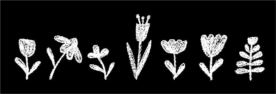 Cheerful vector flowers set featuring chamomile, harebell, and tulip with white Stock Illustration
