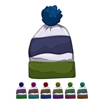 Cheerful winter hat man cartoon vector graphic Stock Illustration