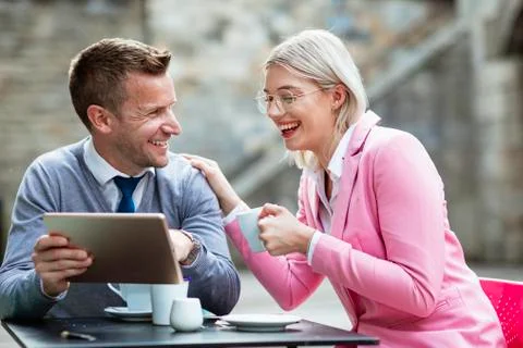 Cheerful Work Colleagues 스톡 사진