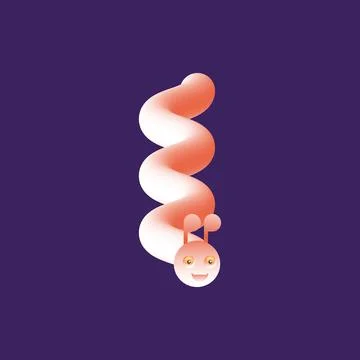 Cheerful worm. Postcard. Illustration. Stock Illustration