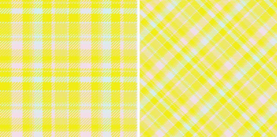 Cheerful yellow plaid pattern with soft pastel accents. Ideal for spring desi Stock Illustration