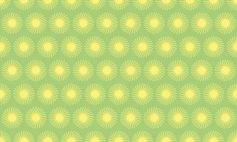 Cheerful yellow sunburst pattern on a pastel green background.  Perfect for s Stock Illustration