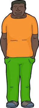 Cheerful young black man Stock Illustration