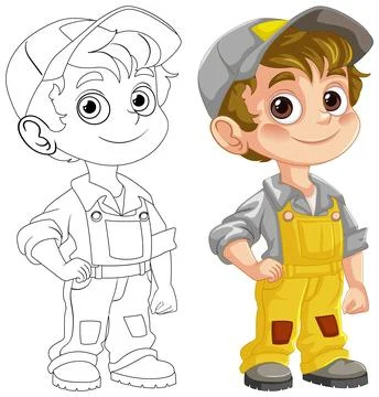 Cheerful Young Technician Boy Stock Illustration