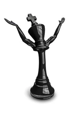 Cheering chess king Illustrazione stock