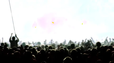 Cheering Concert Crowd in partial silhouette Video stock 26102603