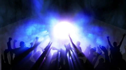 Cheering Crowd With Illumination Loopable Stock Footage 54026125