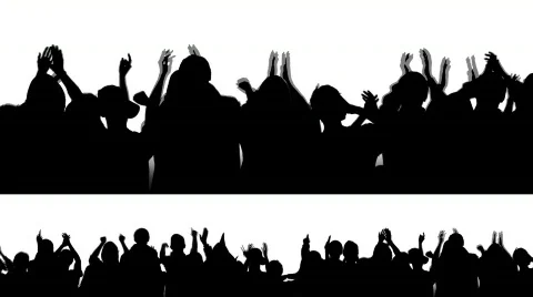 Cheering Crowd Silhouettes 1 Stock Footage