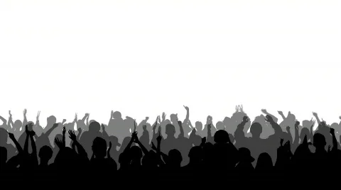 Cheering Crowd Silhouettes 2 Stock Footage