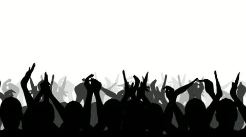 Cheering Crowd Silhouettes Stock Footage 22244524