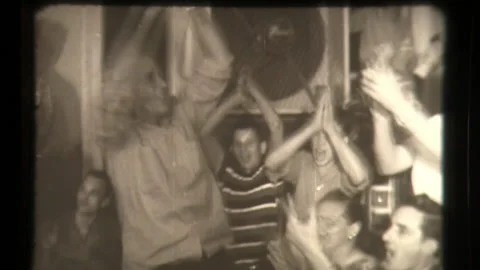 Cheering Crowd With Of Young People, Desegregation, Civil Rights and Education Stock Footage 130387238