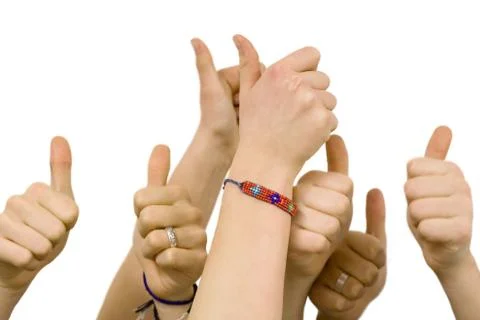 Cheering Isolated on a White Background Foto stock