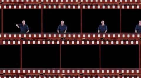 Cheering man in movie Stock Footage