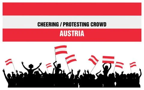 Cheering or Protesting Crowd Austria Illustrazione stock