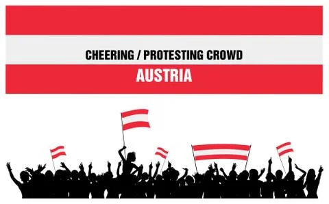 Cheering or Protesting Crowd Austria Stock Illustration