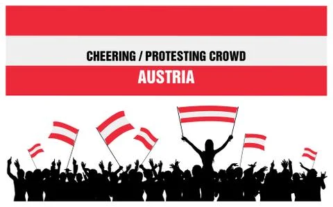 Cheering or Protesting Crowd Austria Stock Illustration