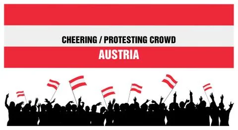 Cheering or Protesting Crowd Austria Stock Illustration