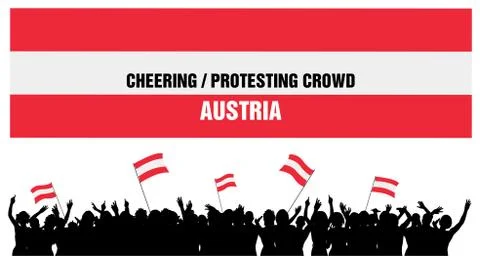 Cheering or Protesting Crowd Austria Stock Illustration