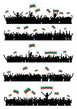 Cheering or Protesting Crowd Bulgaria Stock Illustration