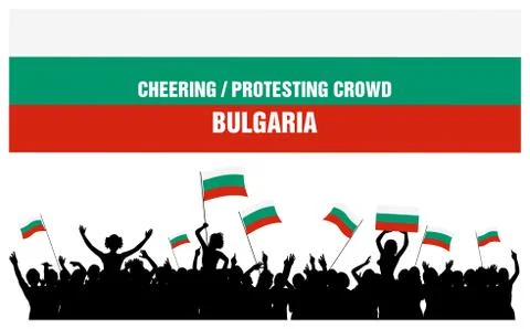 Cheering or Protesting Crowd Bulgaria Stock Illustration