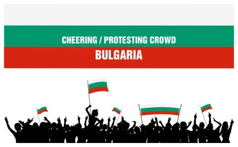 Cheering or Protesting Crowd Bulgaria Stock Illustration