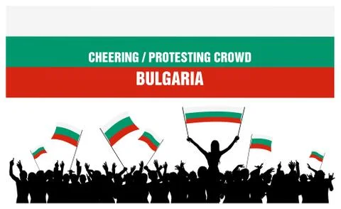 Cheering or Protesting Crowd Bulgaria Stock Illustration