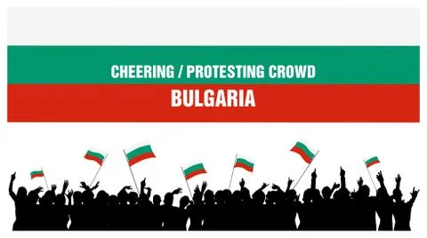 Cheering or Protesting Crowd Bulgaria Stock Illustration