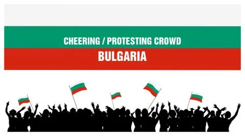 Cheering or Protesting Crowd Bulgaria Stock Illustration