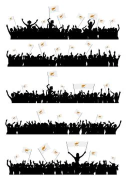 Cheering or Protesting Crowd Cyprus Stock Illustration